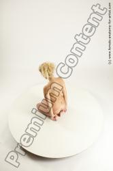 Nude Woman White Kneeling poses - ALL Slim long blond Multi angle poses Pinup